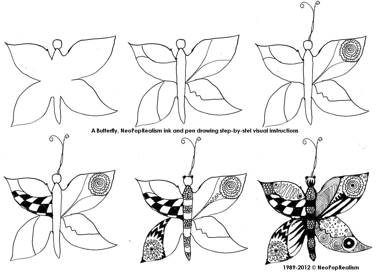 Как нарисовать бабочку поэтапно карандашом для начинающих