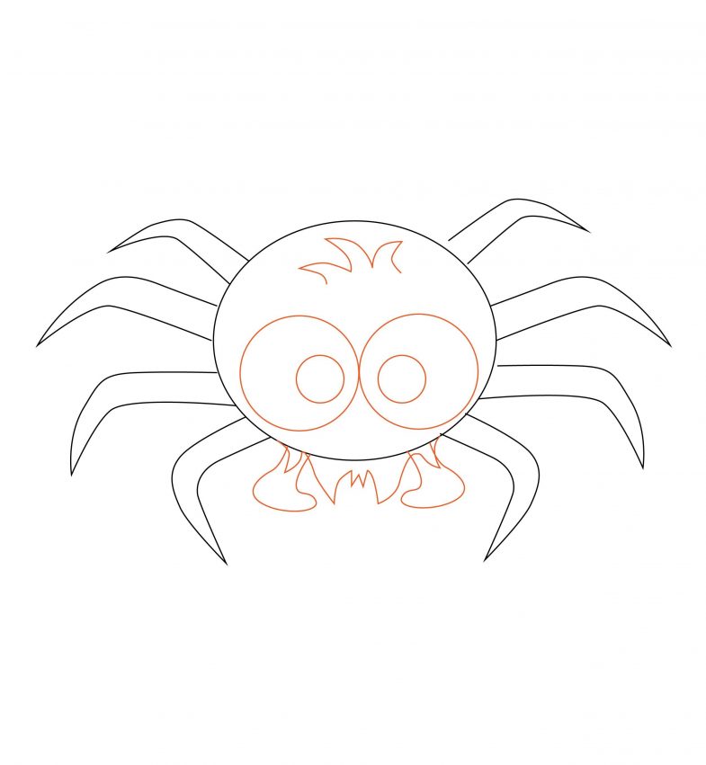 Как нарисовать паутину с пауком карандашом поэтапно