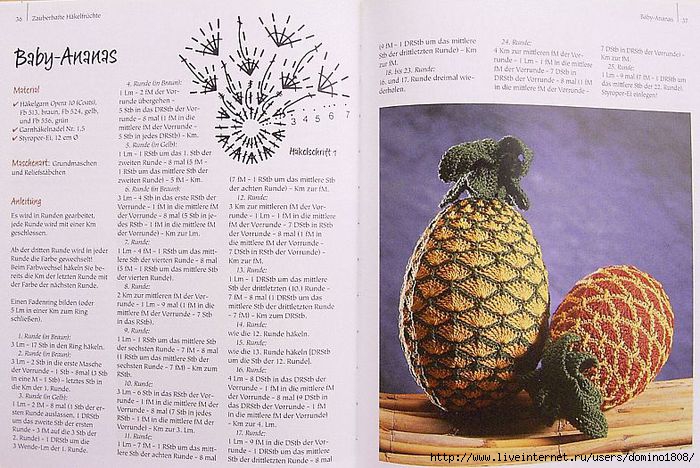 Узор «ананасы» крючком: схема и описание