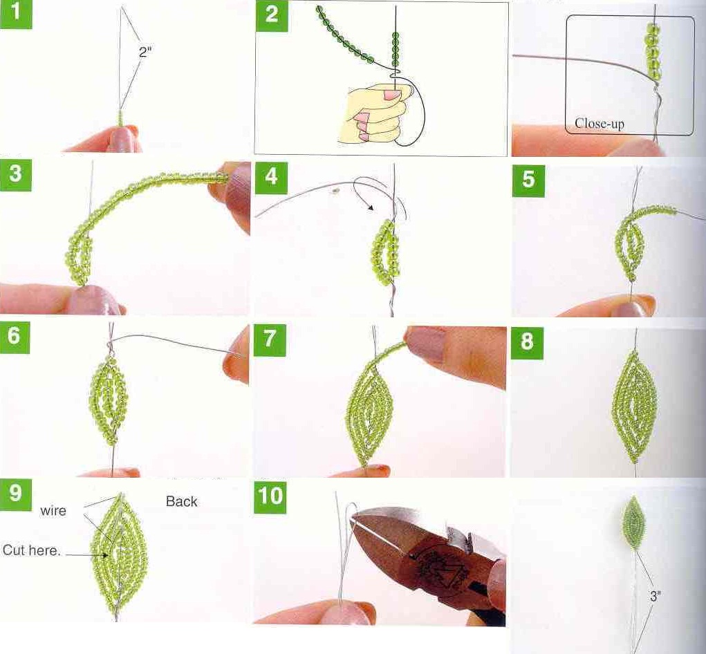 Листья из бисера техника плетения основных видов (видео)