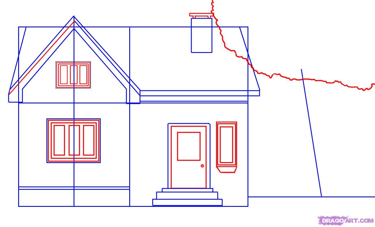 Как нарисовать красивый дом своей мечты карандашом поэтапно? как нарисовать двухэтажный дом?