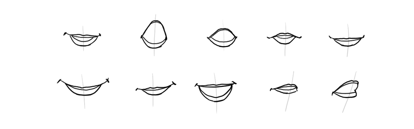 Как рисовать губы мультяшные