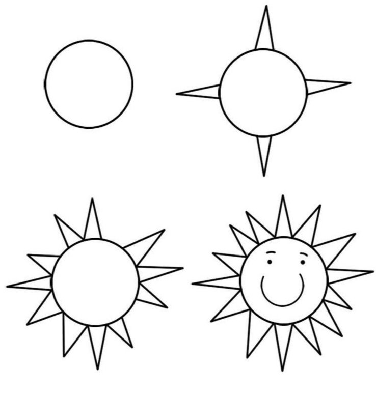 Как нарисовать солнце: пошаговые инструкции по рисованию солнышка