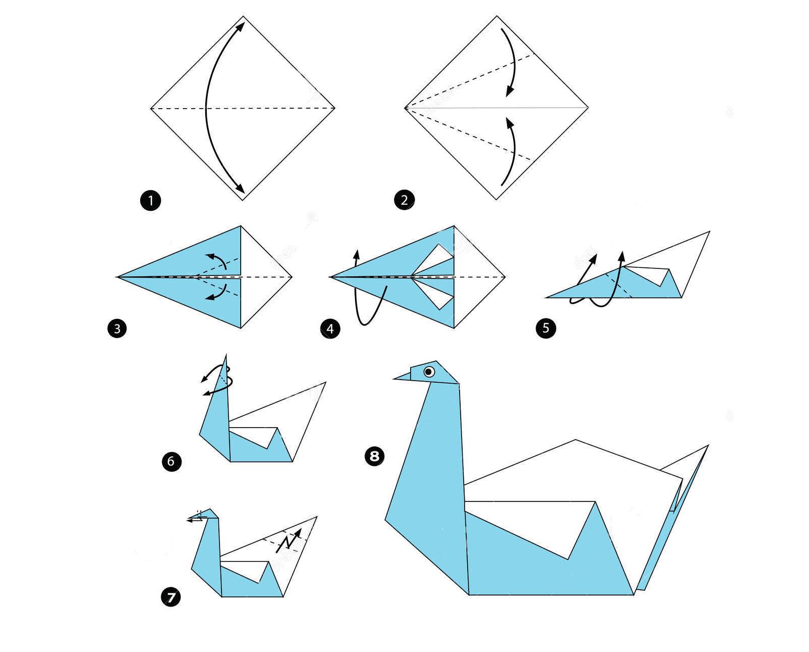 Оригами лебедь | просто поделки