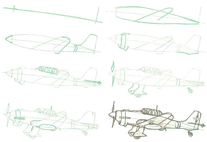Как нарисовать самолет простым карандашом поэтапно? :: syl.ru