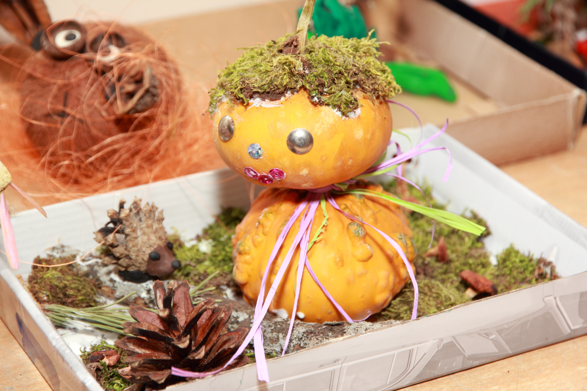 Поделки из овощей и фруктов на тему "осень" для выставки. идеи для школы и детского сада