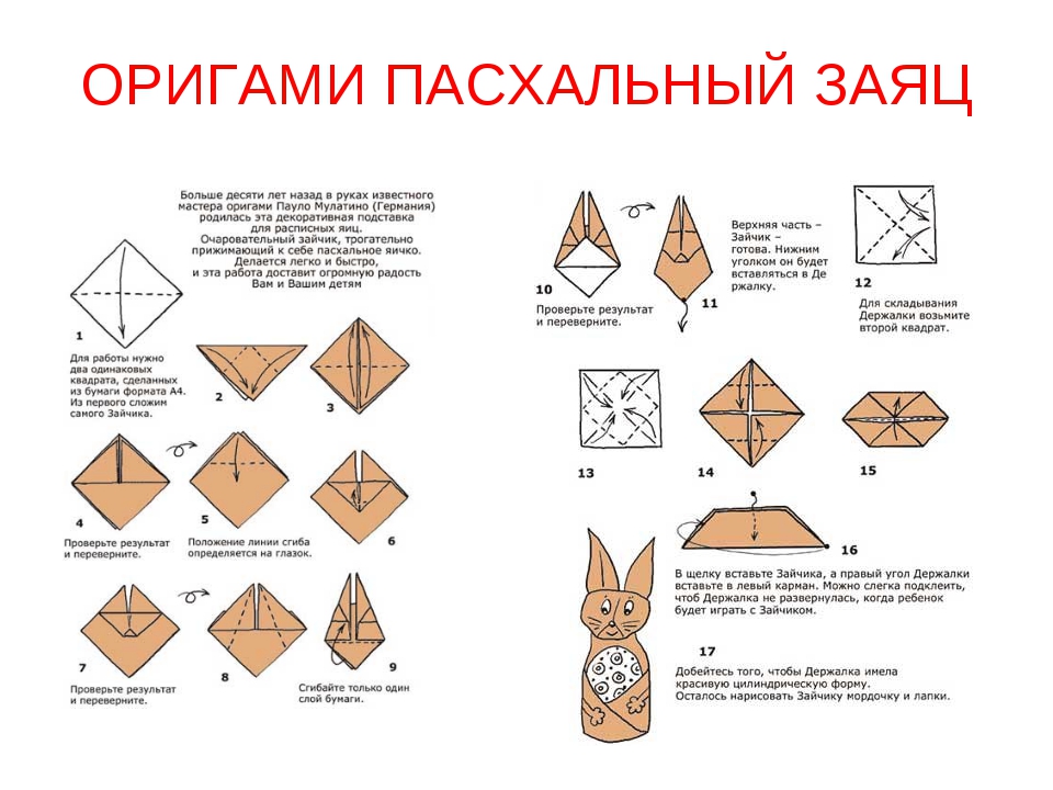 Модульное оригами для начинающих. зайчик пошагово с фото