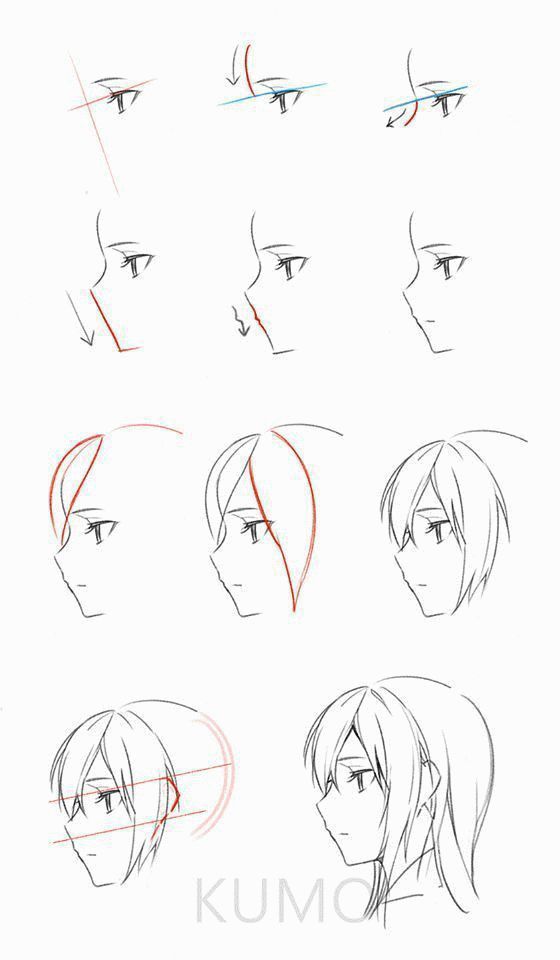 Как нарисовать голову. аниме | рисуем поэтапно карандашом