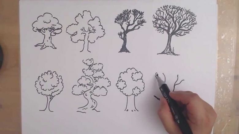 Как рисовать деревья карандашом - как правильно рисовать деревья