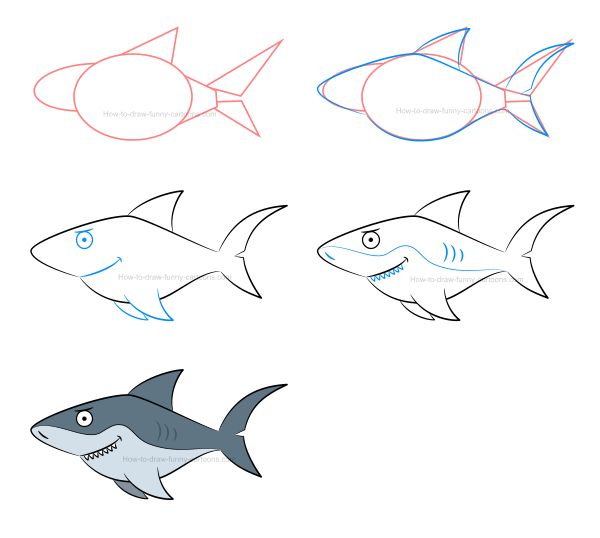 Как легко нарисовать акулу ???? рисование
