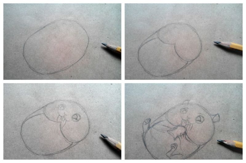 Как нарисовать хомяка поэтапно карандашом (55 фото) - легкие мастер-классы для начинающих